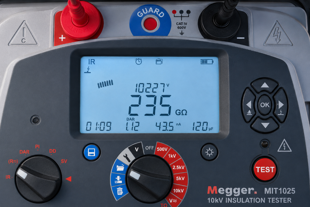 Measuring instrument used for a cable sheath test