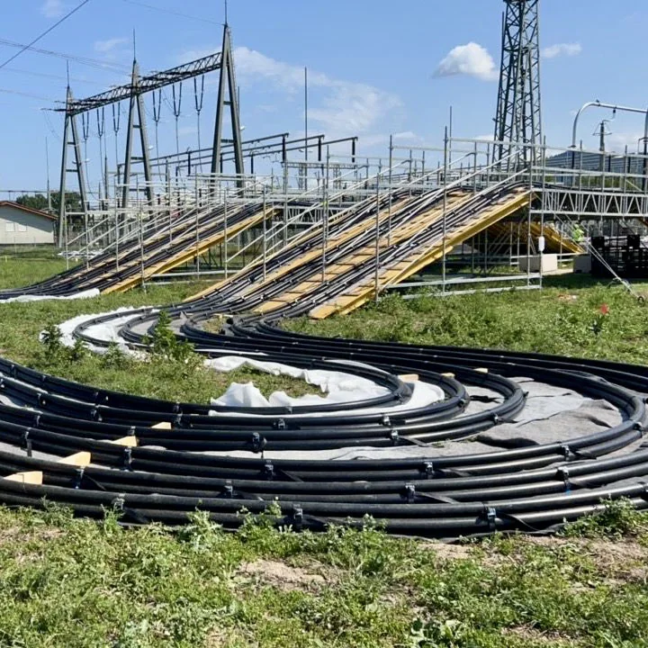 Temporäre Kabelverbindungen an einem Umspannwerk